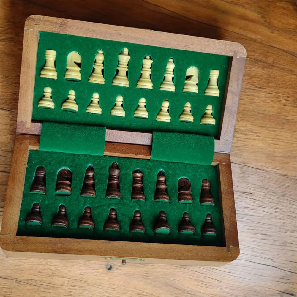 Buy 7 inches Wooden Travel Folding Sheesham Magnetic Chess Set  Magnetic Folding Chess Set  Minimum Price