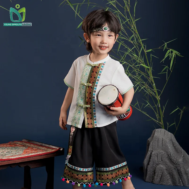 Черный Hanfu Китайский традиционный китайский национальный костюм Тан