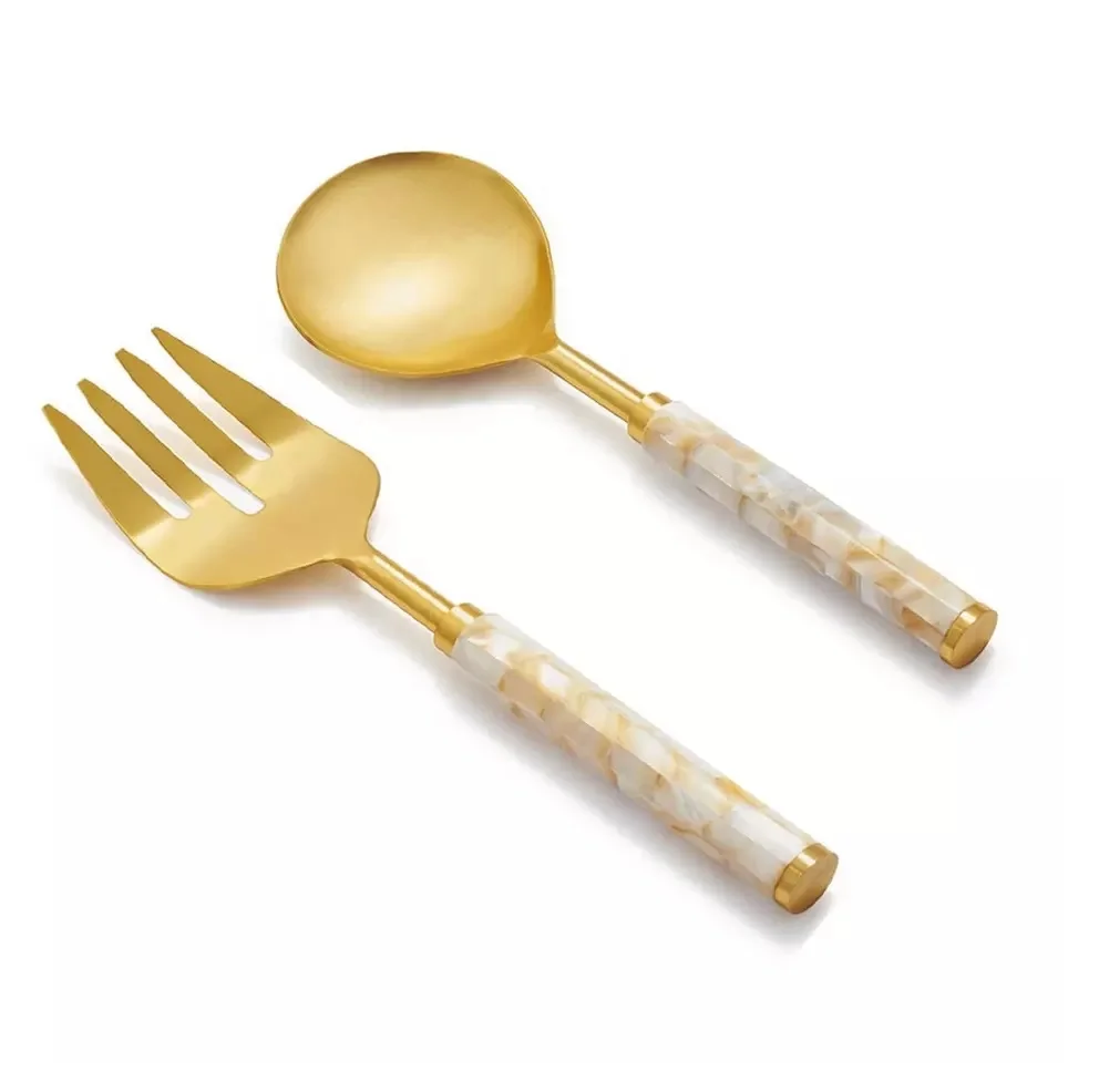 Copper Salad Server With Hand Forged Handle New Cutlery Set of 3 New Metal Flatware New Cutlery Set New Serving Utensils