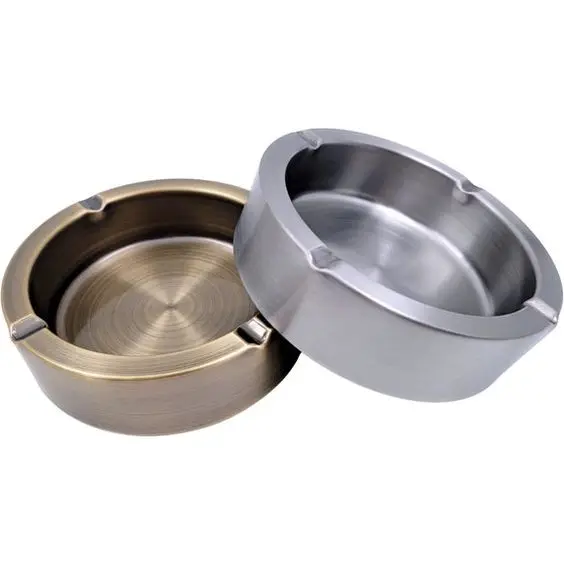 Good Giftware Item Brass Ashtray Bowl Silver & Gold Cigar & Cigarette Smoke Dust Collectable Airproof Bowl Metal Ashtray On Sale