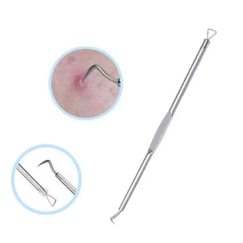 Whitehead Blackhead Removal Tools Stainless Steel Comdone Lancet Needles Set of 4 Pcs Double-Headed Acne Extractor Tool Kit