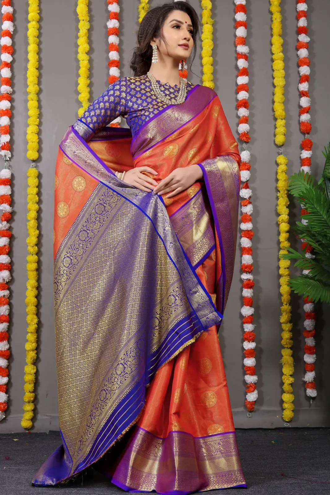 Indian Pakistani Wedding Wear Sarees South Indian Pure Silk Sarees Kanchipuram Handloom Weaving Silk Saree