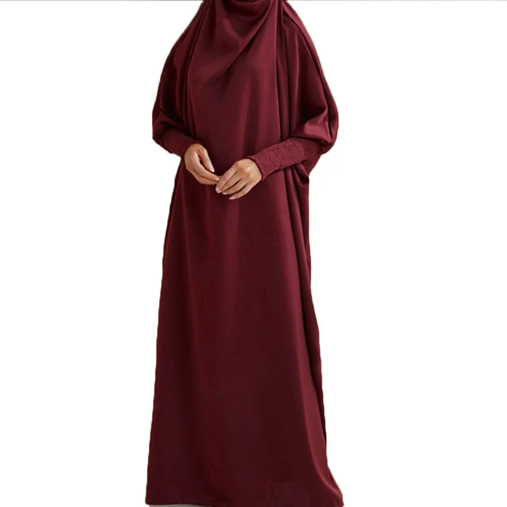 New Design Dubai Solid Color Abaya Women Big Size Kaftan Casual Muslims Dress Long Sleeve Abaya Dress