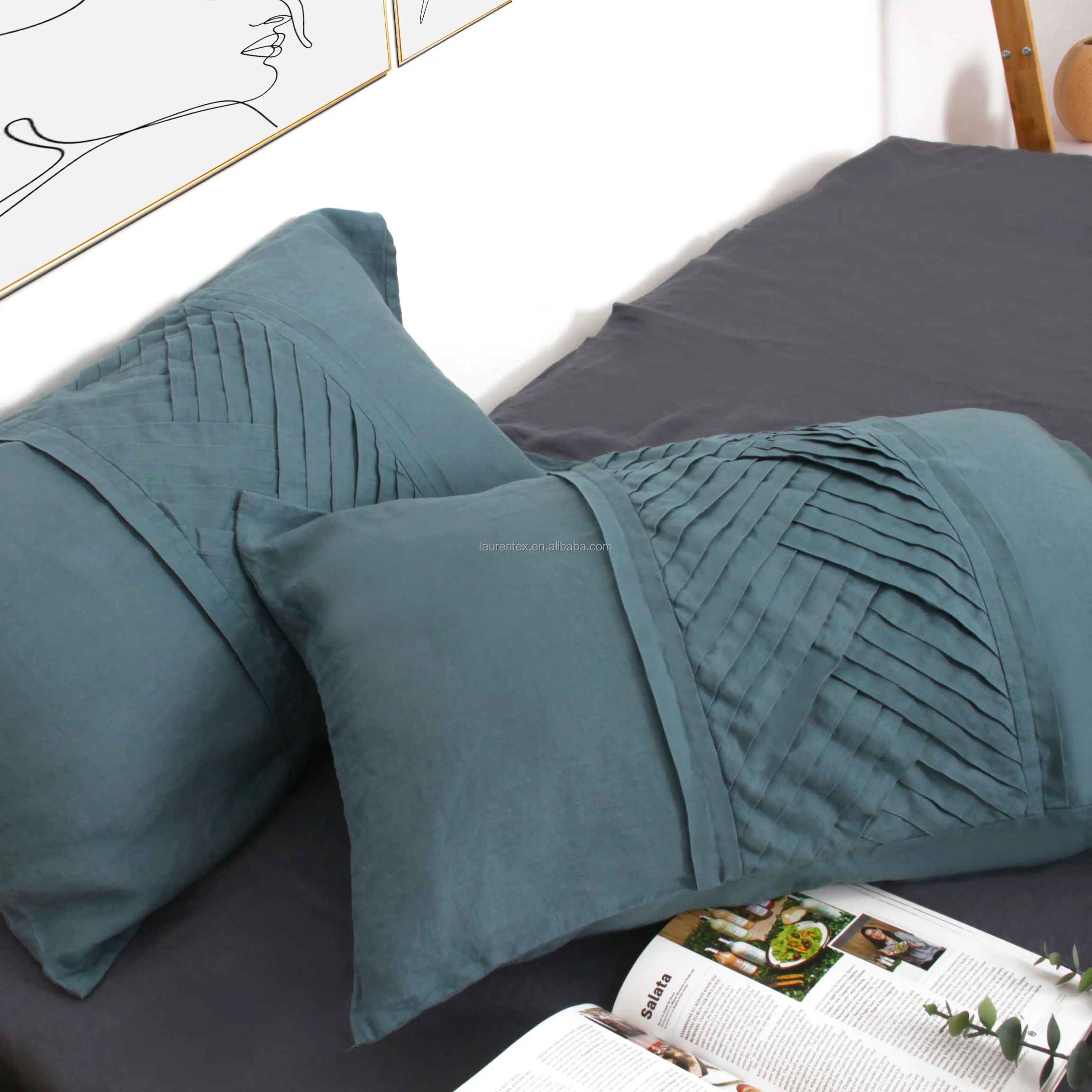 Wholesale High Quality decorative french linen fabric pillow cover for home decor