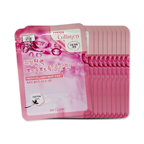 [3W CLINIC] Fresh Mask Sheet 23g/ 100% Cotton Sheet type mask in 14 options Hypoallergenic skin care solution