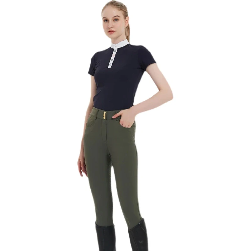 Women Outdoor Sports Equestrian Clothes Horse Riding Pants Silicone Womens Equestrian Breeches Horseback Rider Tights Trousers