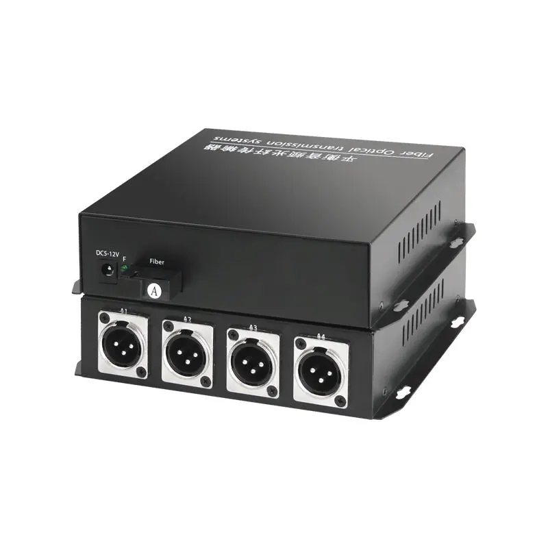 Audio Multiplex Balanced Audio Fiber Converter 8 Channel XLR Balanced Interface Audio Over Optic Fiber Converter
