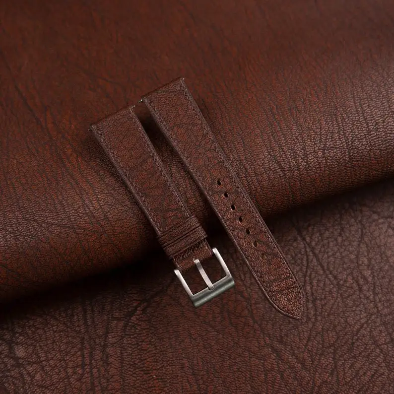 Luxury Handmade Leather Watch Strap For Men Luxali Brand Imported Cow Leather Watch Strap Size 18mm20mm22mm Vintage Watch Bands