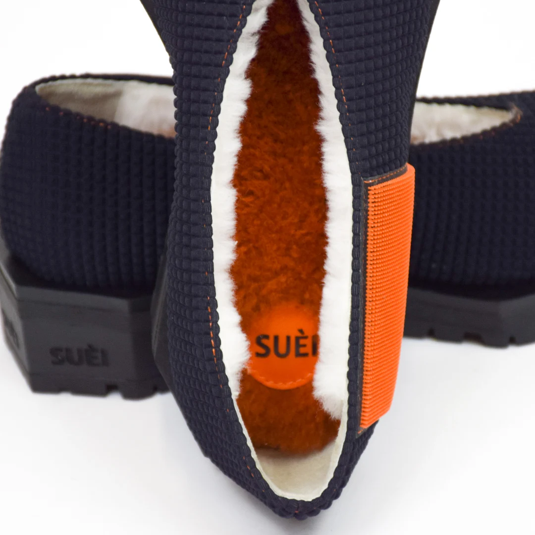 Top Quality Italian Tech Fabric Black  Colour Loafers with Merino Wool Casual Style Shoes for Women