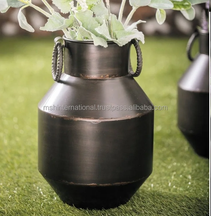 European style flowerpot antique finish gold iron vase rustic decor wedding ornaments vintage metal flower vase