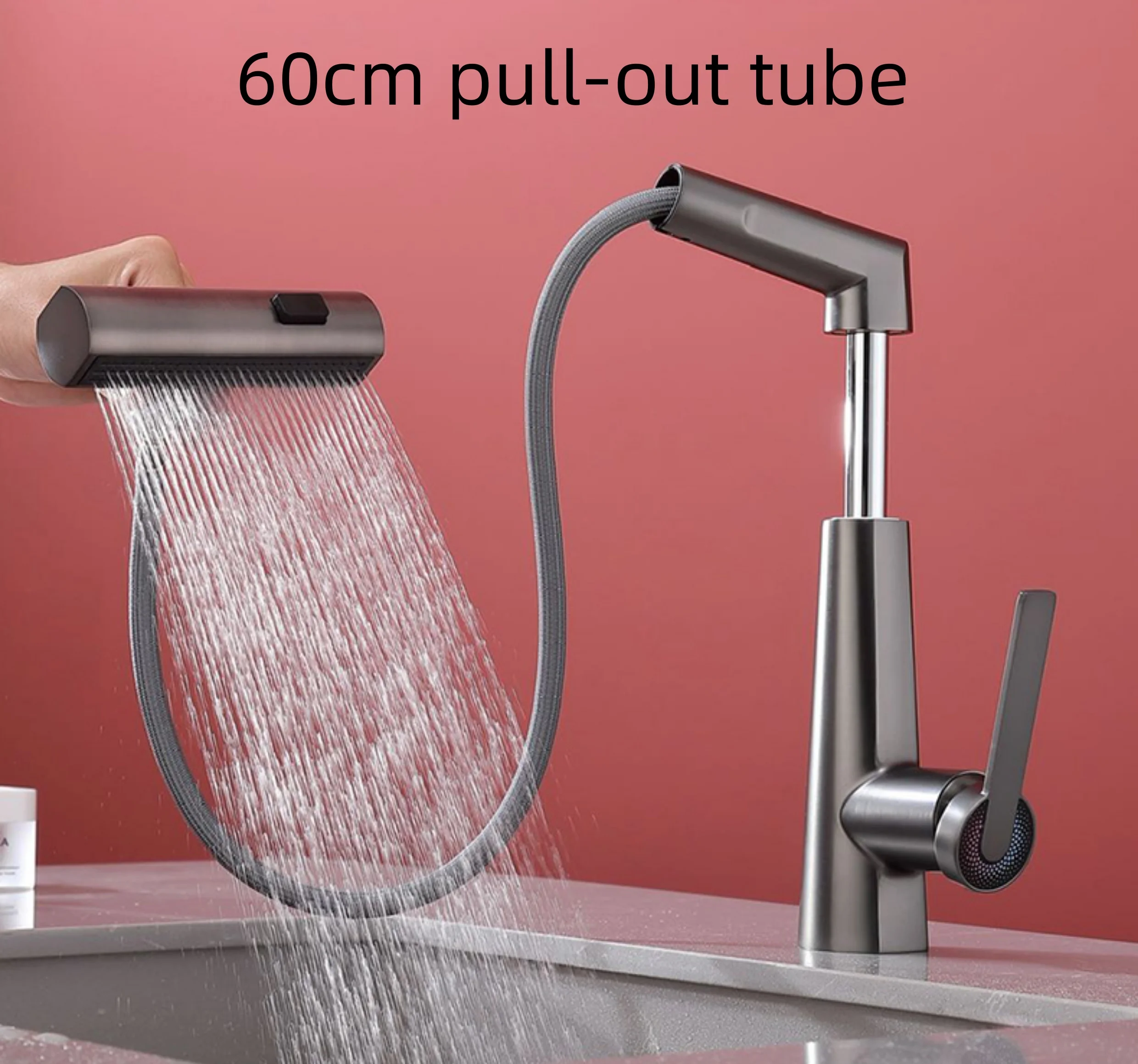 flexible sprayer down honeycomb deck mounted mixer tap hotel black new waterfall kitchen faucet