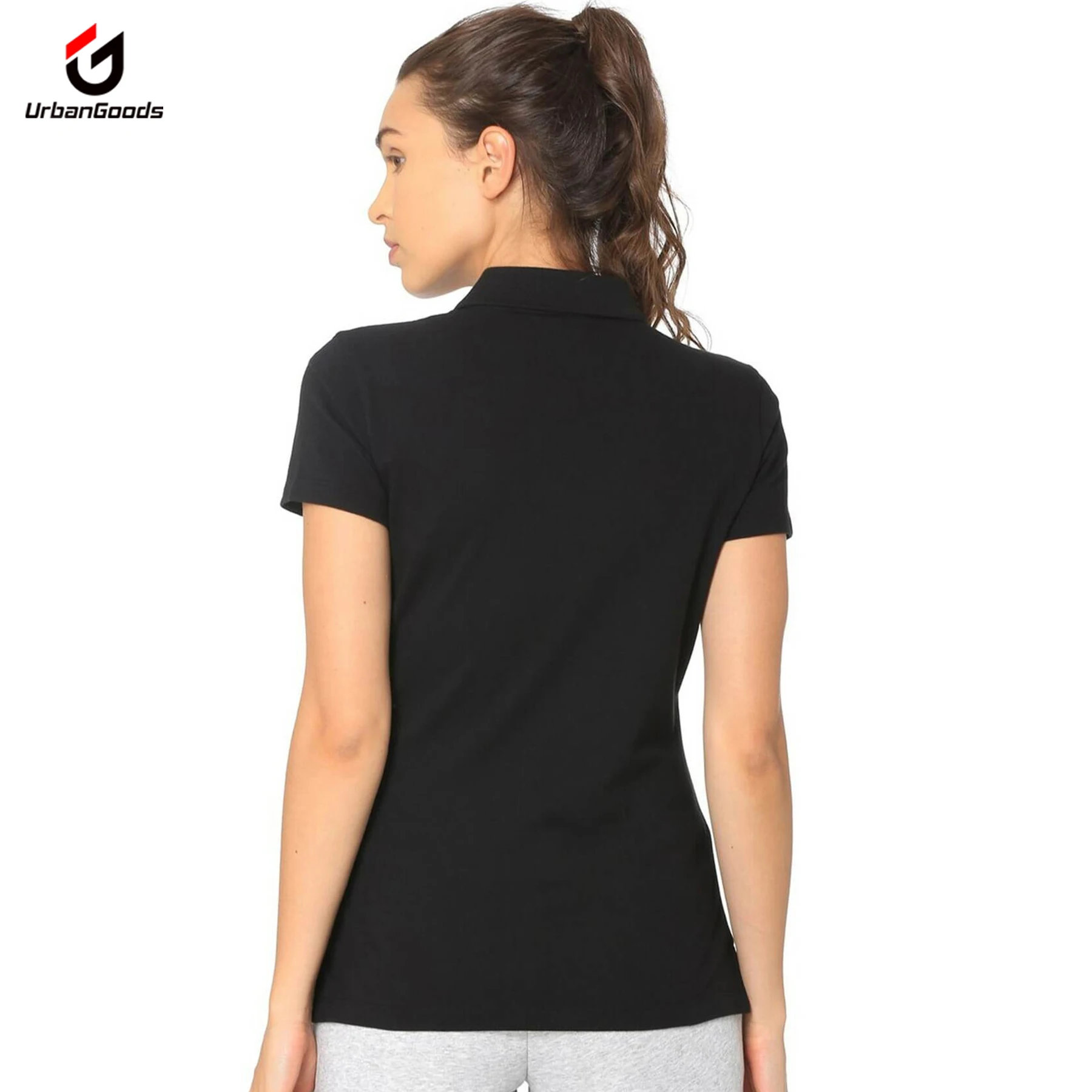 Custom Buttoned Polo Shirt Stretch Training Running Sportswear with Polo Collar Lightweight Short Sleeve Women Polo T-Shirt