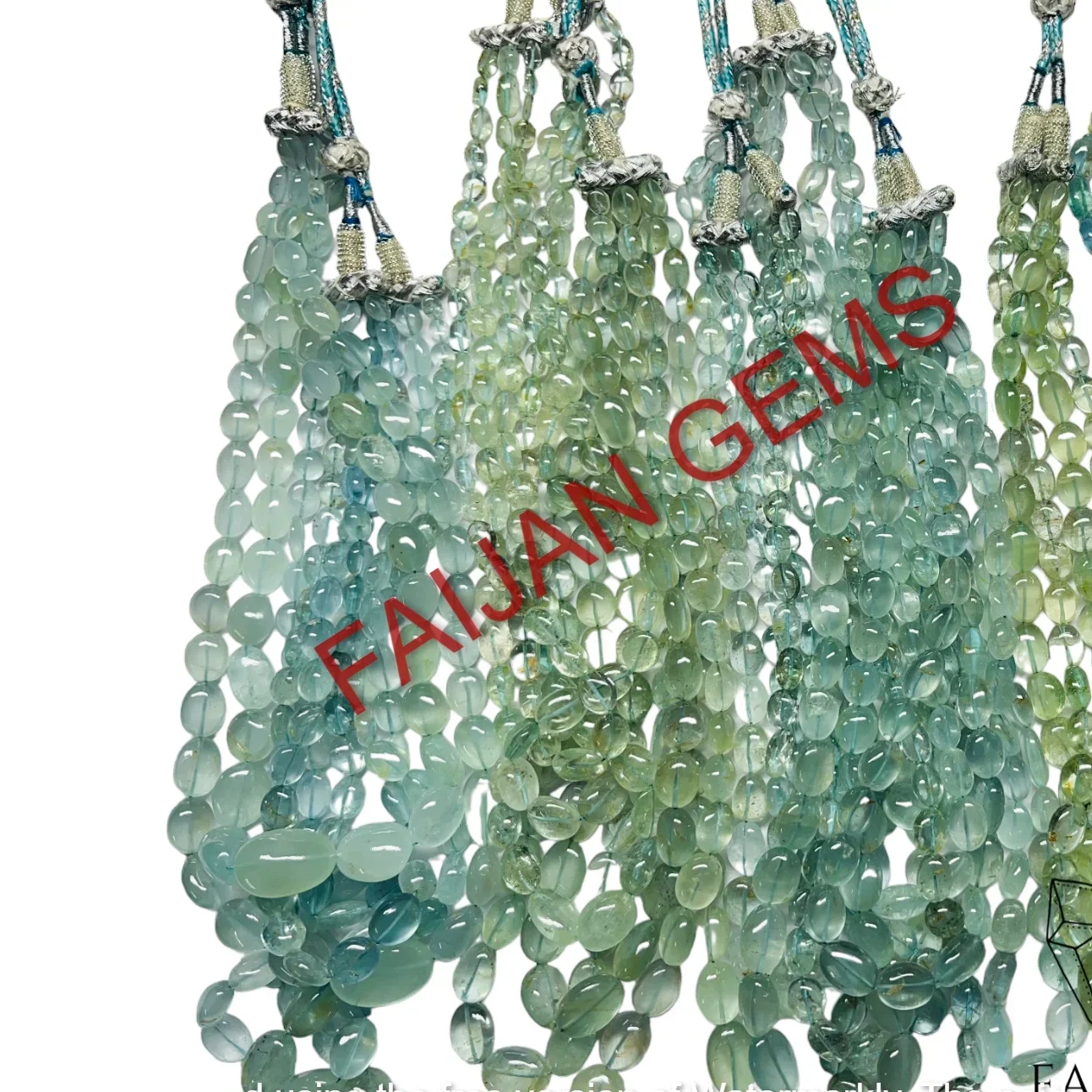 Natural WHOLESALE Smooth Blue Aquamarine Beads Mix Size  Beads - Full Strands Beads Available At Factory Price