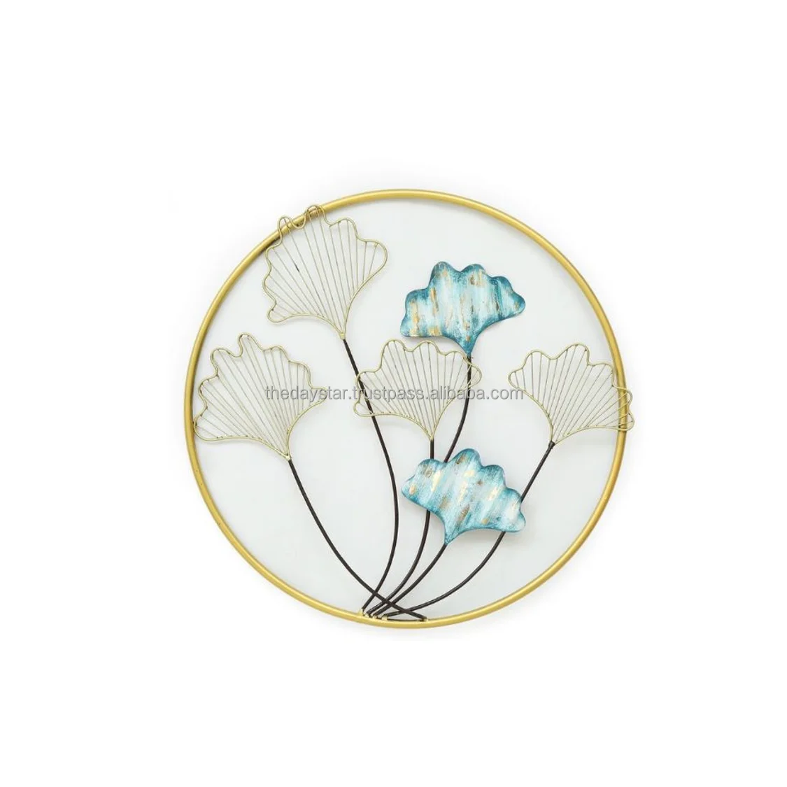 Customisable Premium Quality Metal Unique Design Iron Wire Leaf Design Wall Art For Living Room And Bedroom Decor