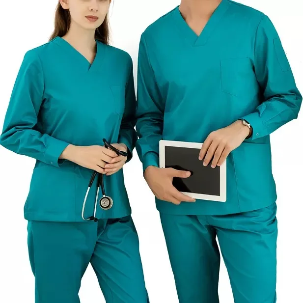 Customize Medical Nursing Jogger Scrubs Hospital Nursing Uniform Woman Top Scrub Suit