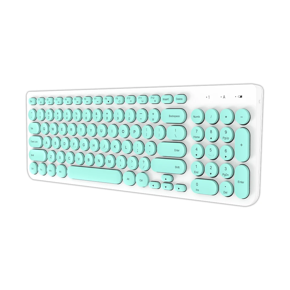 Bluetooth Wireless Keyboard Computer 2.4G Keyboard Sunken Circular Keycap Structure Design Compact Two-zone Fast Design