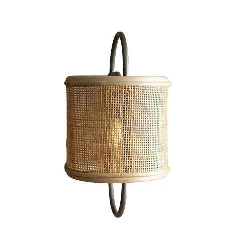 Hot sale wall Lamp Rattan wall Lights with Handmade rope Woven shade for Home Decor Light Fixtures for home decor