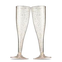 Decorative Fancy Wholesale Creative Quality Wedding Luxury Custom Plastic Flutes Champagne Glasses