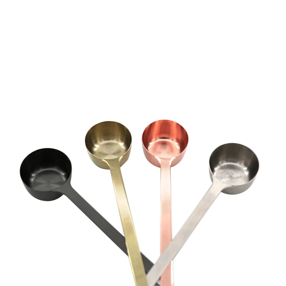 Stainless Steel Measuring Spoons Matcha Coffee Powder Picking Gold Brass Plated Available Spoon