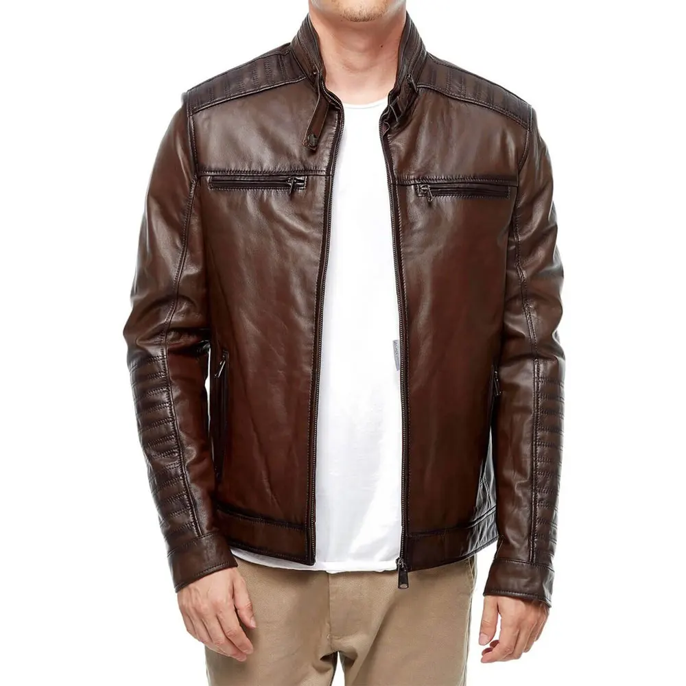 Hot Selling Winter Warm Solid Color Men Leather Jacket New Stylish Lightweight Leather Jacket For Men