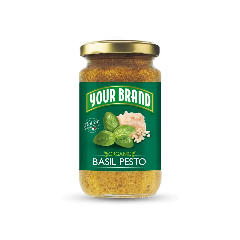 High Quality Italian Classic Genovese Pesto with basil in jar customizable with your brand 12x190g For Export