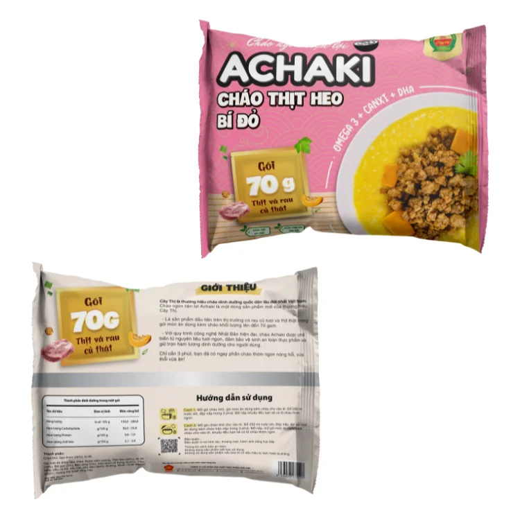 Мгновенная каша Achaki из свинины и тыквы Высокая спецификация натуральный цвет используемый для упаковки младенцев