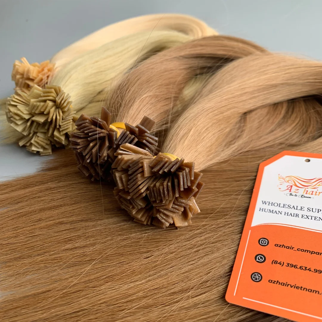 Grade 12A - 100% Vietnamese Remy Hair Flat Tip Keratin Hair Extensions Wholesale Price With Full Color