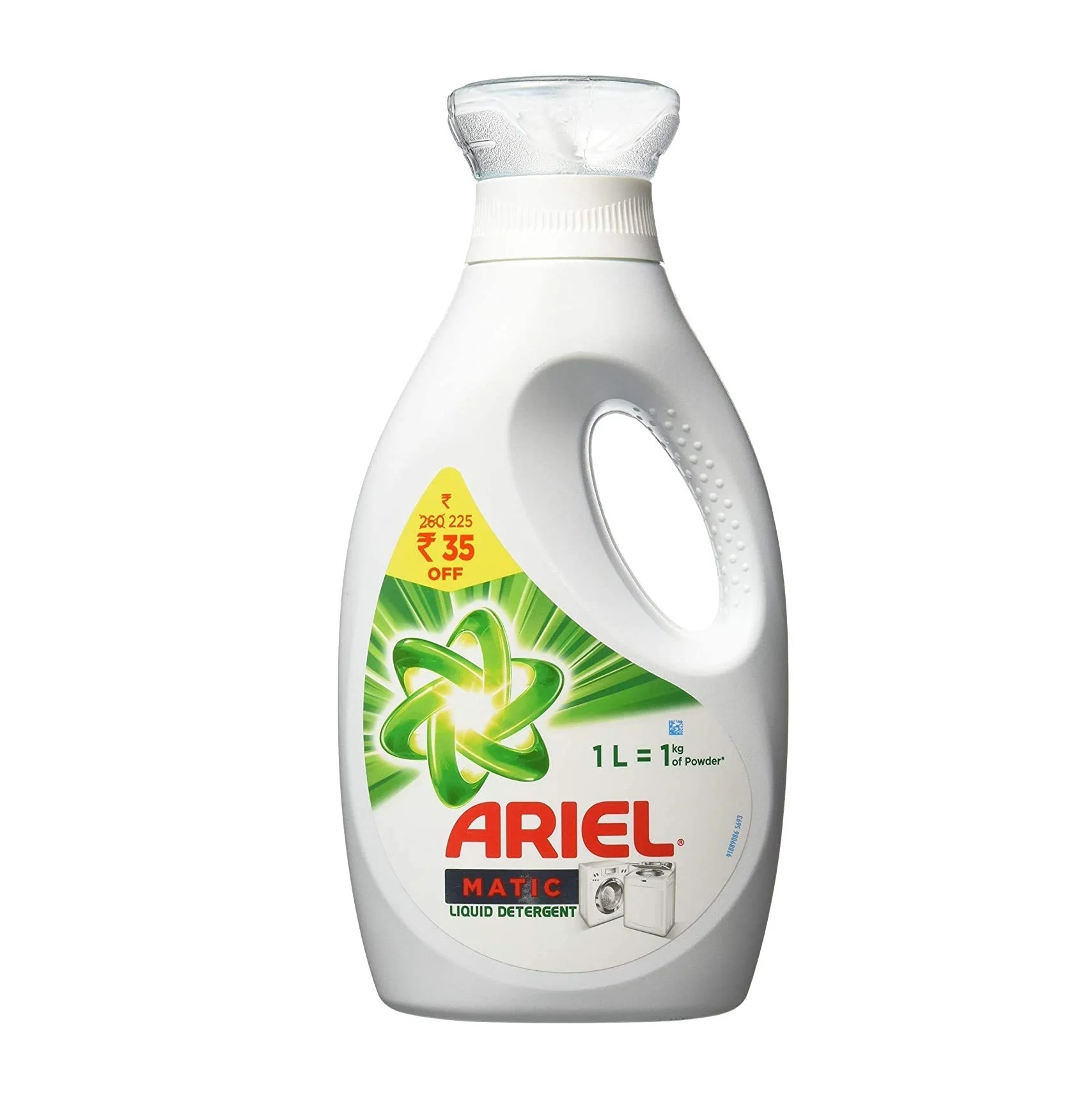 Ariel Imported Power Gel Detergent Washing Liquid, Equal 4 kg Powder pack 1.8L