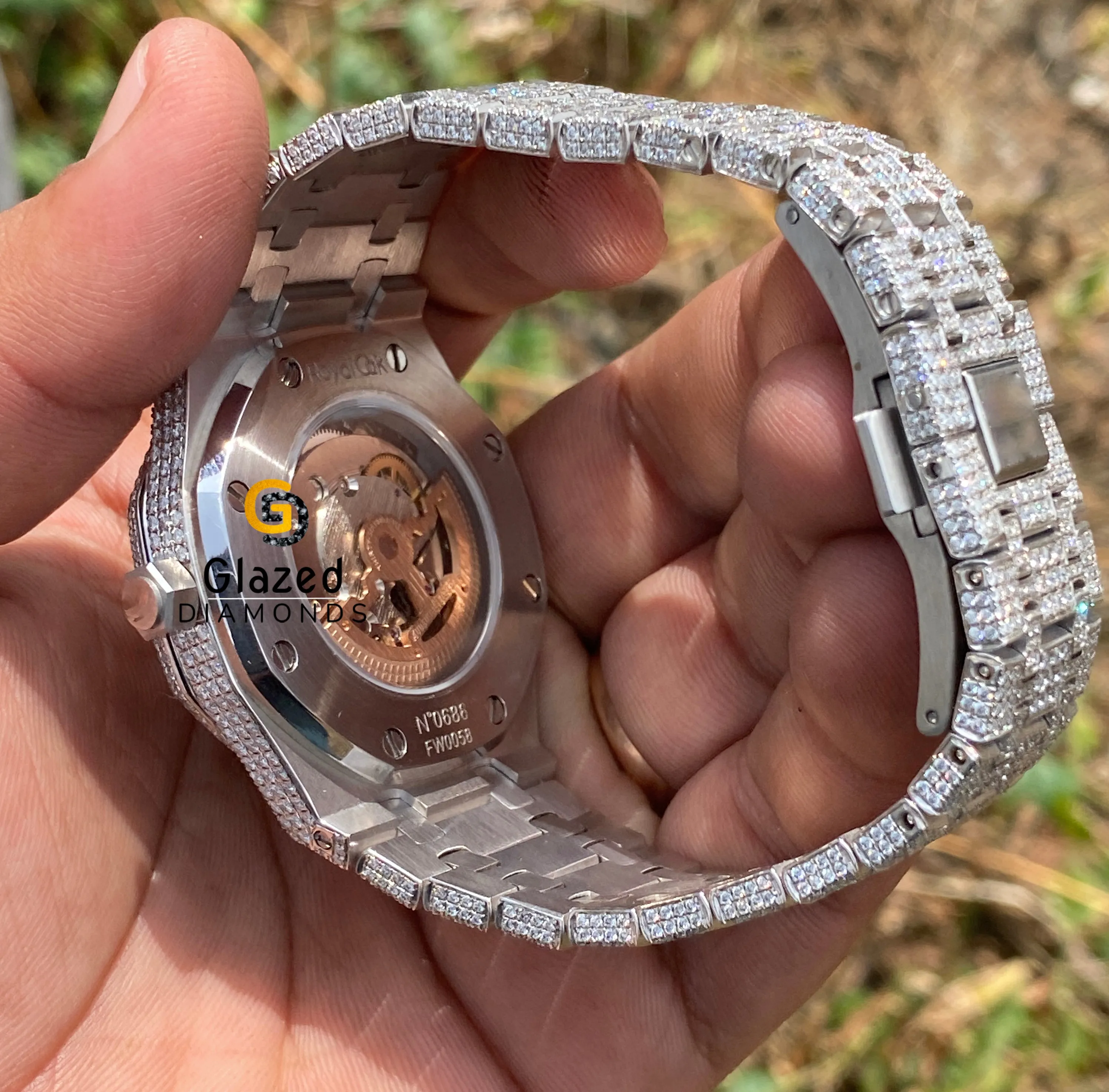 Stylishly Designed With Moissanite Round Brilliant Cut Diamonds And Stainless Steel Watch Is A Perfect Choice For The Men