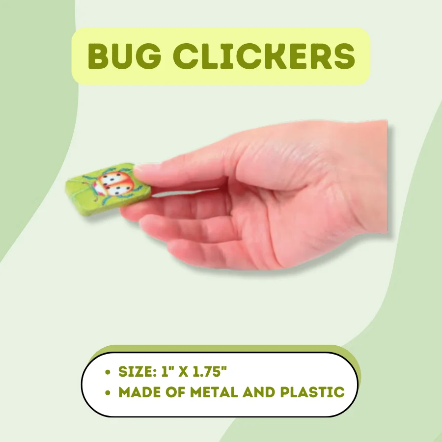 Bug Clickers with 6 Assorted Designs | Packed 12pc per Pack | Pet Bug Clicker