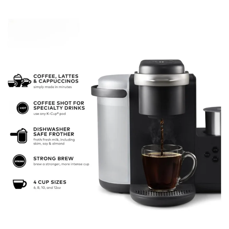 BIGSALE Single Serve K-Cup Coffee, Latte and Cappuccino Maker, Dark Charcoal