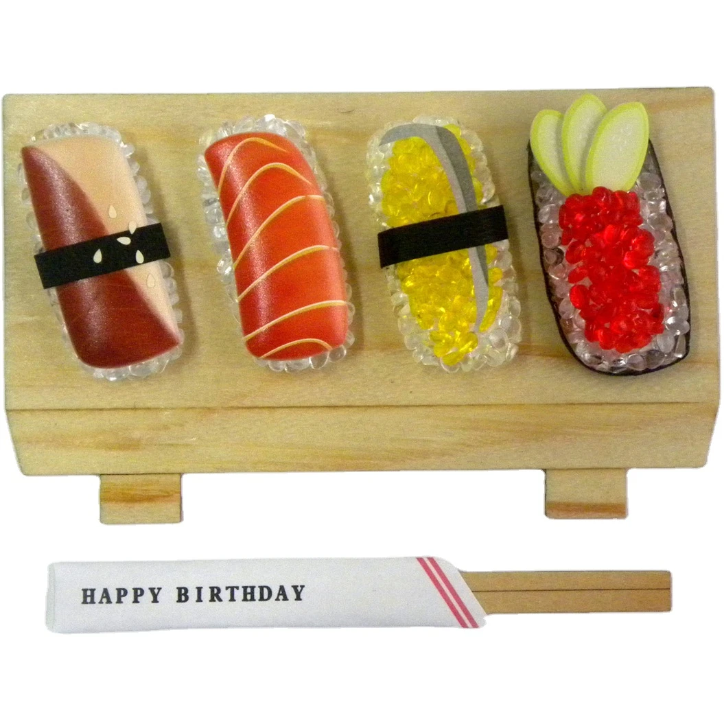 [8] Cards Poly Resin Sushi Birthday Thank You Handmade Greeting Card