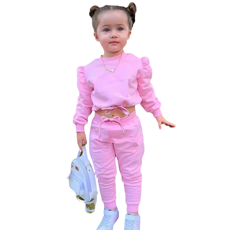 Fashion Spring Autumn New Girls Cute Casual Sportswear Two Piece Infant Baby Clothing Sets