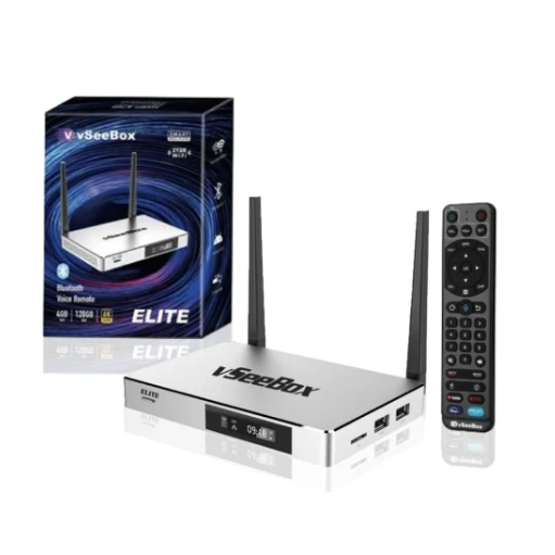 Новый vSeeBox V3 Pro Ultra El 2024 Android V4 TV Box с голосовым пультом дистанционного управления мини-клавиатурой с подсветкой и кабелем 8K 6K 4K