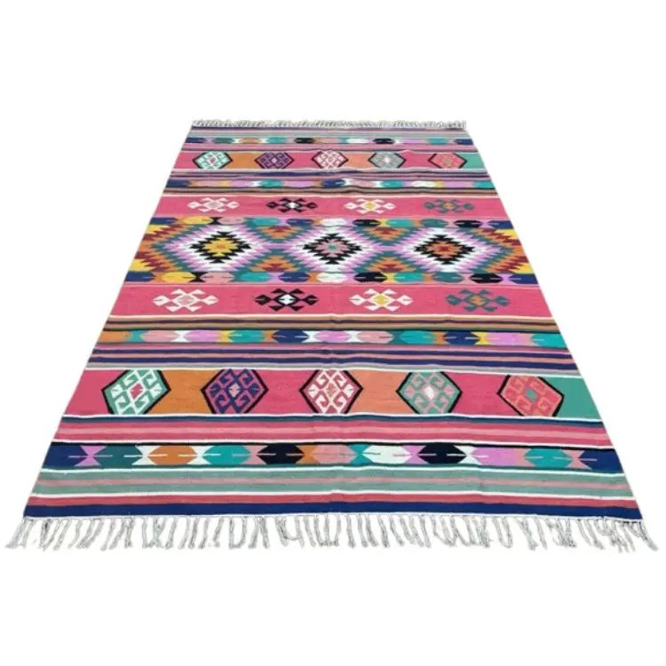 Rugs Living Room Hand Braided Premium Quality 100 % Cotton Embroidered Hand Woven Living Room Rug For Sale