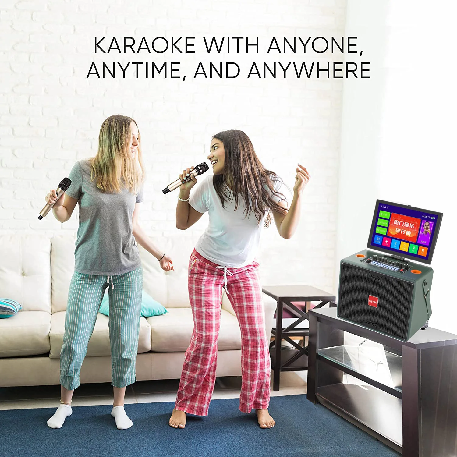 Metrn 2022 New 150W  Karaoke Player Home Party machine Karaoke Player Karaoke System with 14.1 inch Touch Screen