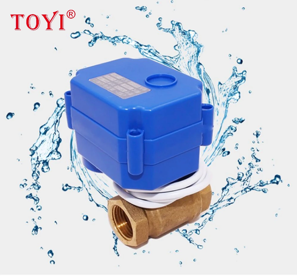 Прямые продажи с завода TOYI двухсторонний 1/2 дюйма стандартный латунный шаровой клапан мини-электроприводом моторизованный для обработки воды