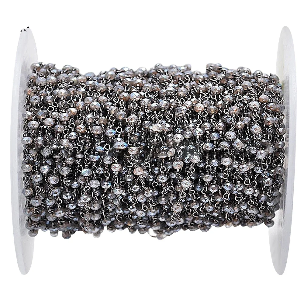 Black Plated Brass Rosary Chains Roll Charms Wire Wrap Link Rosary Beads Chains Roll For Jewelry Making Handmade Jewel Wholesale