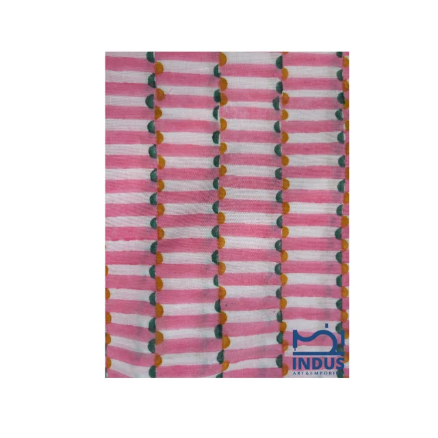 Striped Indian Hand Block Print , Fabric100% Cotton Natural Hand Dyed Eco friendly, Soft Cotton Fabric.