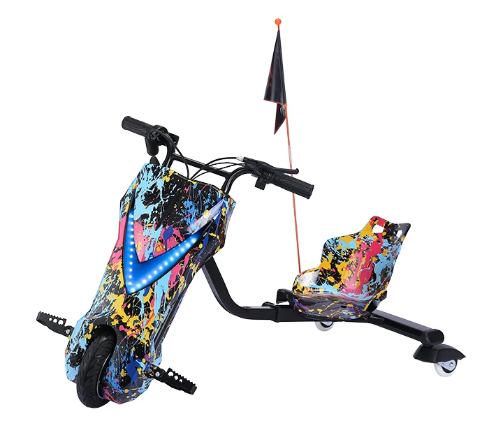Kids electric scooter 360 rotating crazy cart good price 3 wheels electric drifting trike for kids