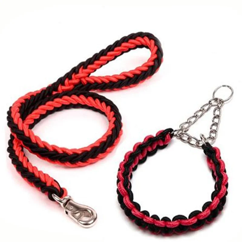 Multicolor Handmade Nylon Dog Collar P Chain Gold Hair With Leash Sets Accessories For Small Medium L Pet Dog