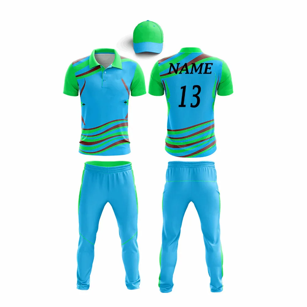 High Quality Micro-Fiber Digitally Sublimated Cricket Uniform Kit Customized Pattern Design Jersey and Trouser OEM