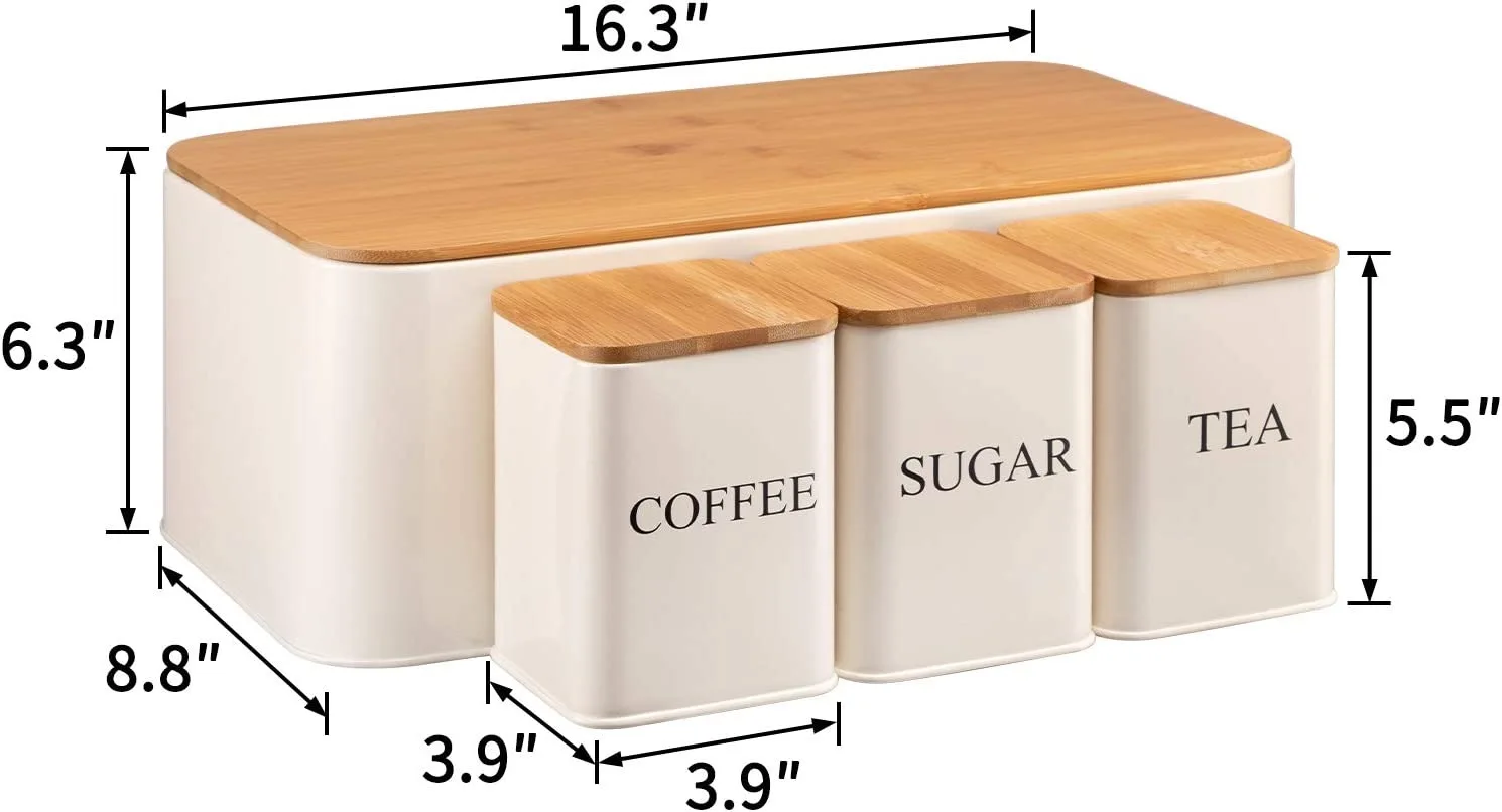 Large-Capacity Bread Box  storage boxes bamboo lids ,Iron Storage Container, bread box container for kitchen countertop storage