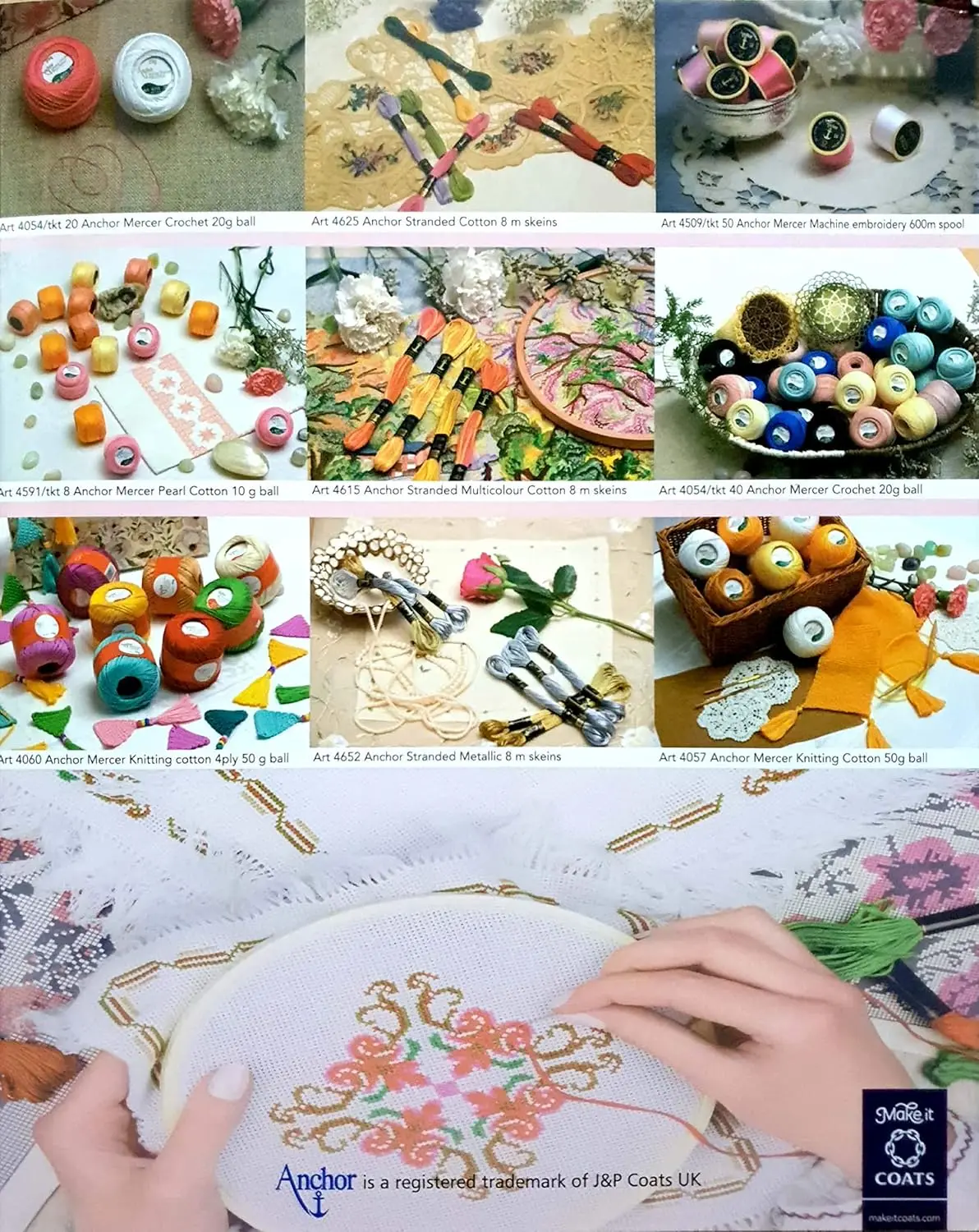 Anchor Cotton Embroidery Thread Shade Card, 1 PC, Cotton Embroidery Threads Shade Card 322 Shades Handcrafted ,  wholesaler