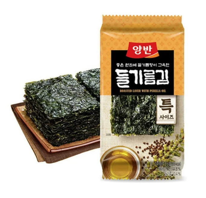 K-FOOD ROASTED SEAWEED WITH PERILLA OIL SIGOL/LAVER KOREA HIGH PREMIUM GOOD PRICE ,Lunch box seaweed, square seaweed, original