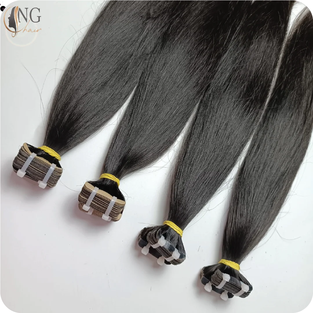 Hottest Trending Human Hair Extensions 100% Remy Unprocessed Virgin Hair, Straight Tape In Hair From Vietnam Vendor