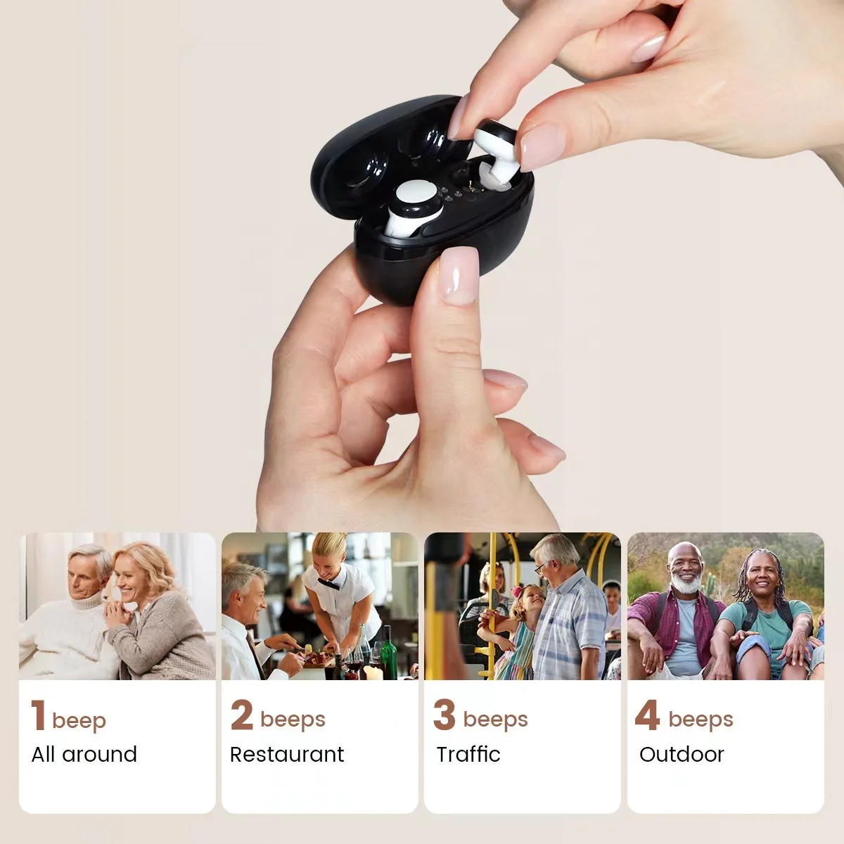 Checkme M401 In Ear Hearing Aids for Adults 4 Channel WDRC DSP Hearing Aids for Deafness OTC Hearing Aid