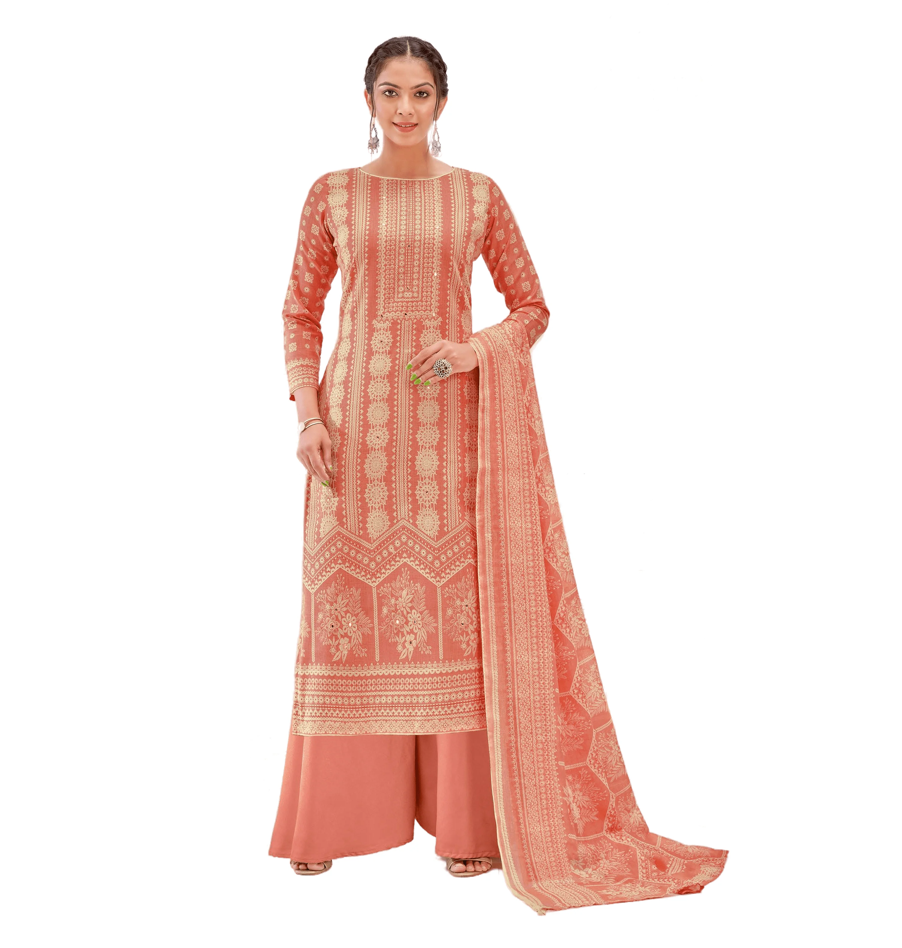 Женский хлопковый костюм Salwar платье с вышивкой 3 предмета для газона мусульманская женская одежда