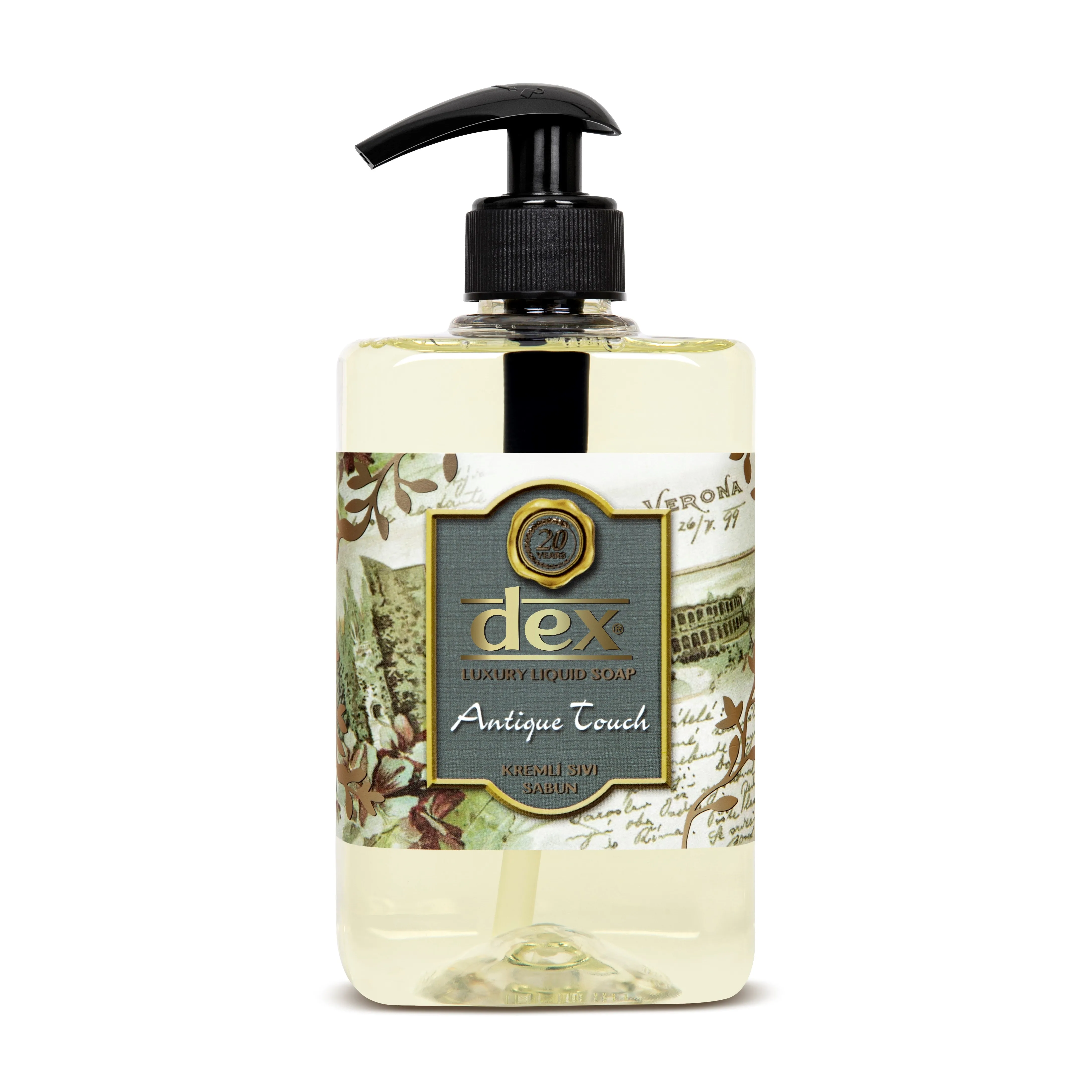 DEX Luxury Series -Antique Touch Liquid Soap 500 ml Pump Bottles Extra Moisturizing Bergamot Perfumed Wholesale Hygiene Products
