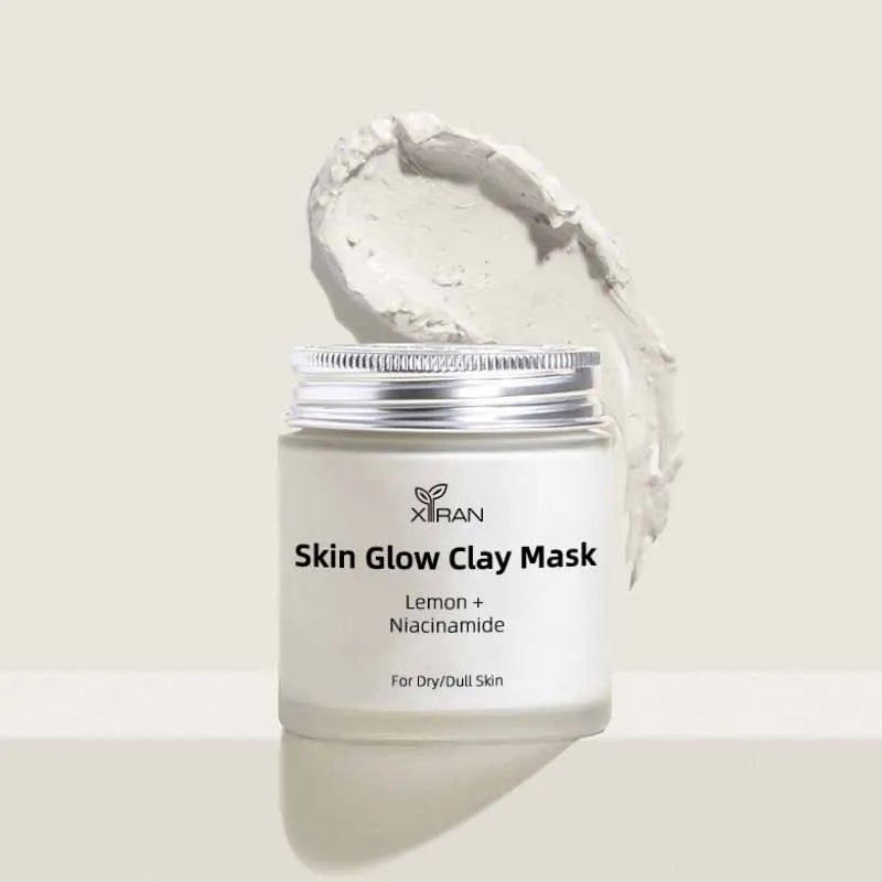 Custom Logo Lemon & 1% Niacinamide Skin Glow Wash Off Pack Clay Mask Skin Brightening Clay Facial Mask Private Label